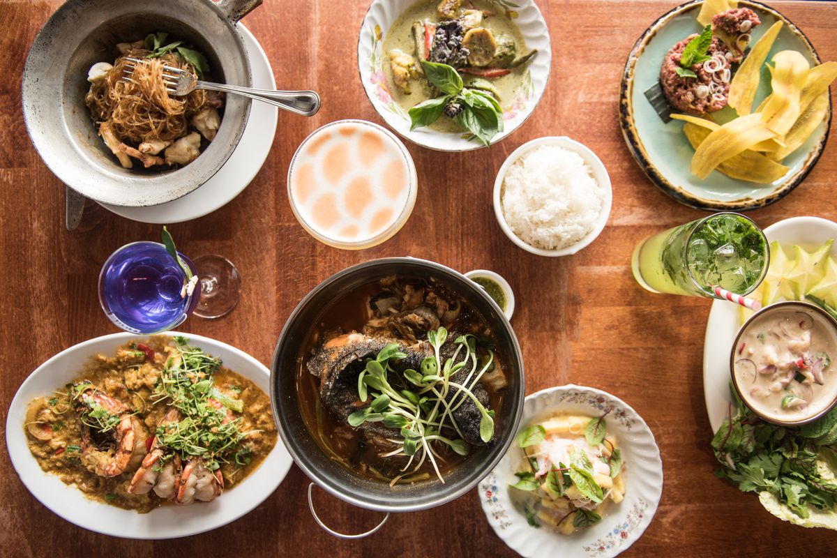 A spread of Thai dishes from Fish Cheeks