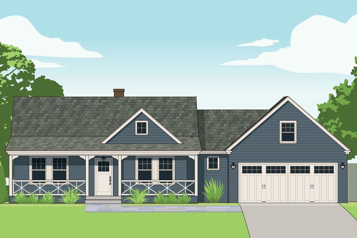 Fall 2021 Curb Appeal, 1950s Cape remodel illustration