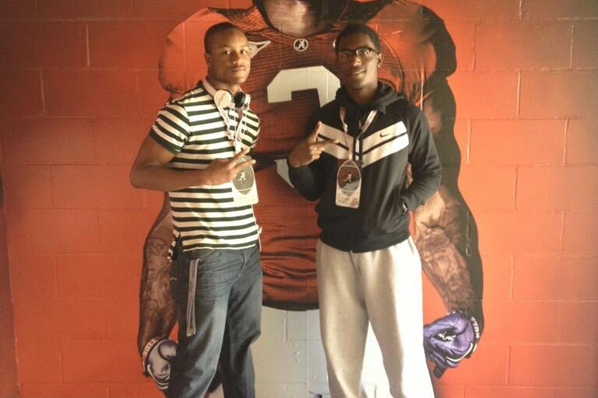 Nick Ruffin and Mattrell McGraw, recent Buckeye scholarship offers, on their Alabama visit