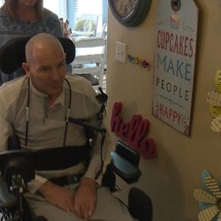 Todd Edgington, pictured in South Jordan on Tuesday, Nov. 1, 2016, was severely injured in an accident while in Hawaii in January. He's now a quadriplegic and goes to physical therapy three times a week to help him get stronger.