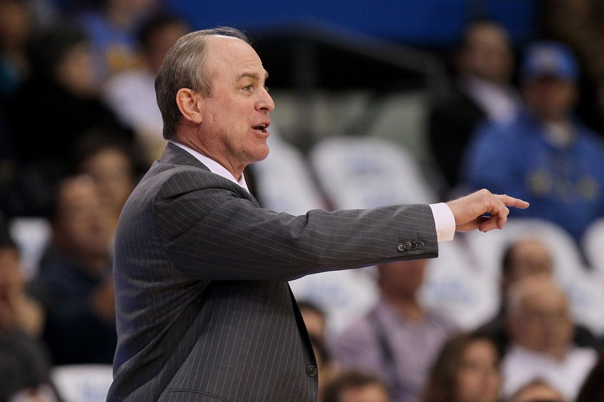 LOS ANGELES, CA - MARCH 01:  Head coach Ben Howland of the UCLA Bruins had a good night as the players played like he teaches them for one night.  (Photo by Stephen Dunn/Getty Images)