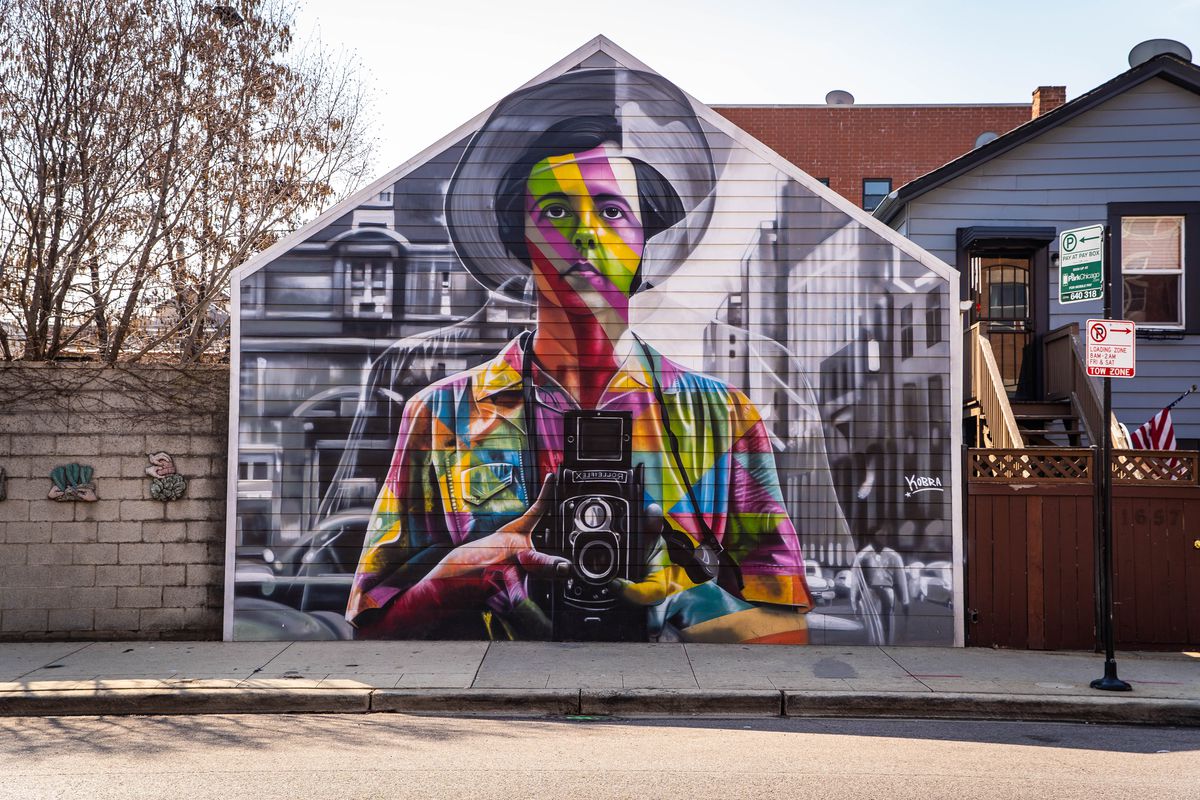 This mural at 1651 W. North Ave. features an image of the late Chicago photographer Vivian Maier.