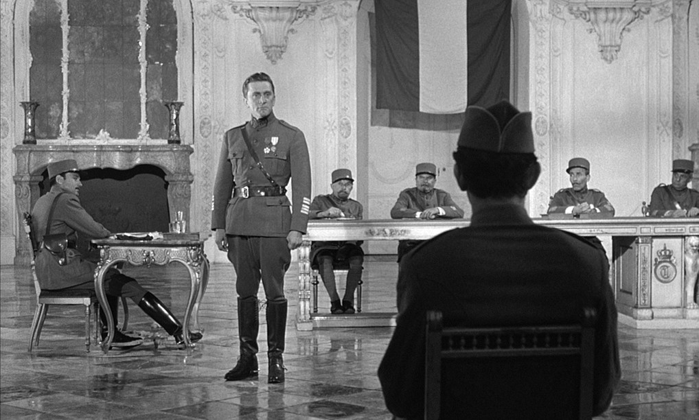 Kirk Douglas advocates for his soldiers as Colonel Dax in Paths of Glory.