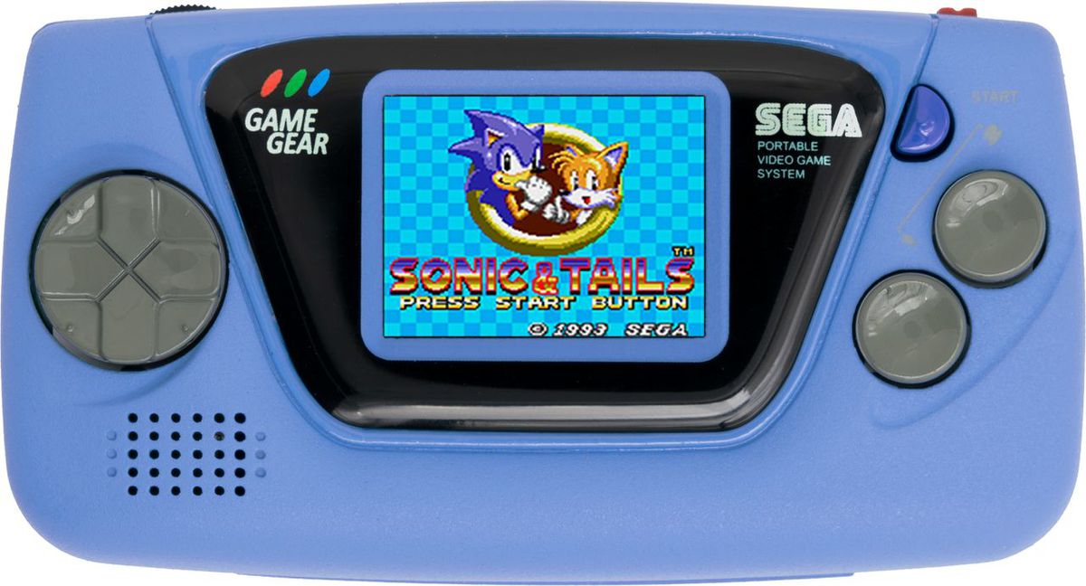 The blue Sega Game Gear Micro