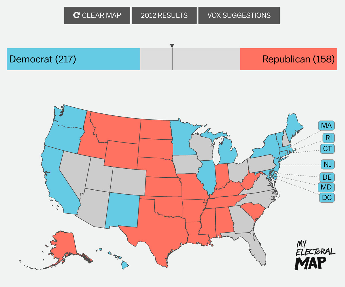 A screenshot from "Make your election result predictions."