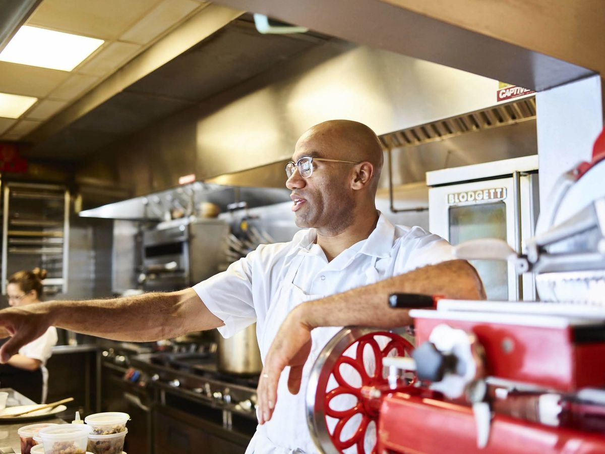 Portrait of a chef in a restaurant kitchen