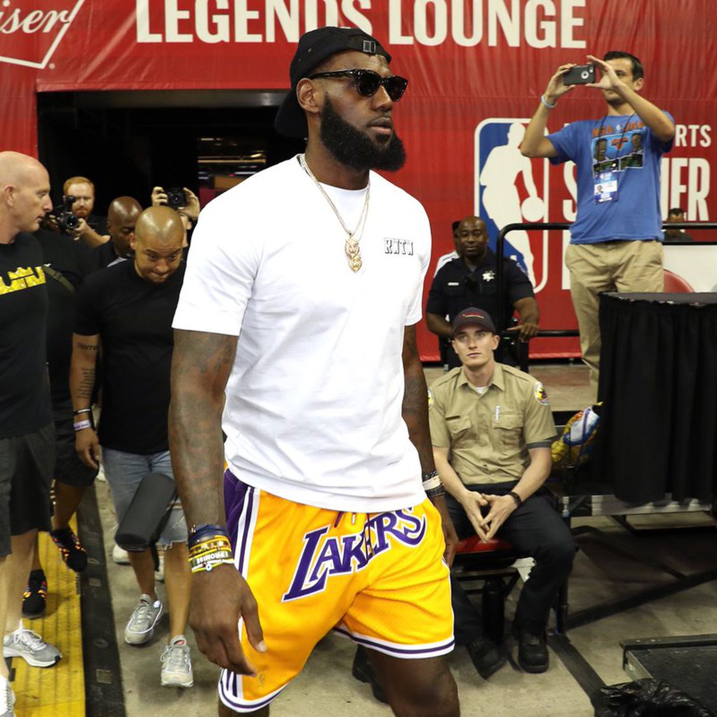 LeBron James and his $500 Lakers shorts were the focus of the Summer League  on Sunday 