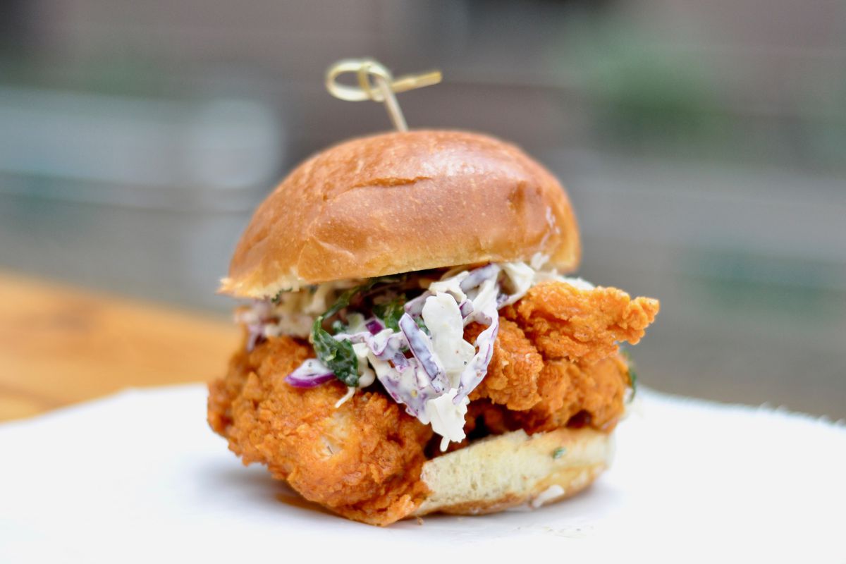 Hot chicken sandwich from Tumble 22