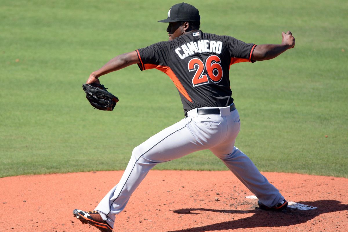 Arquimedes Caminero played well in Spring Training, but hte Marlins chose to option him to Triple-A anyway.