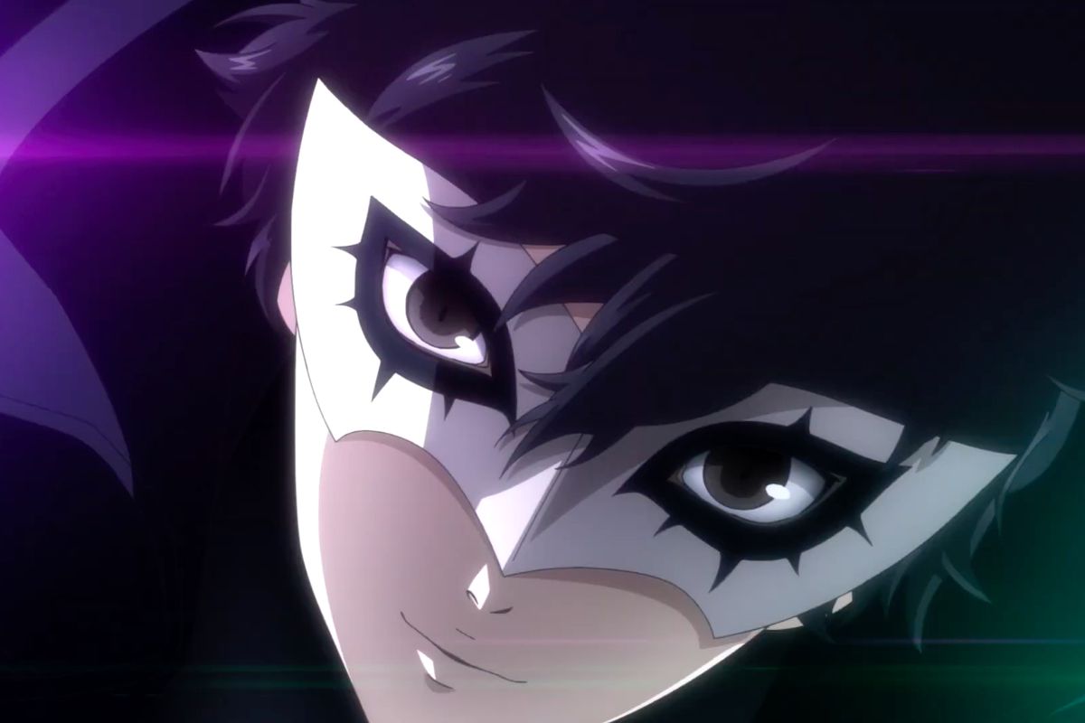 A still image of Joker from an animated sequence in Persona 5 Scramble.