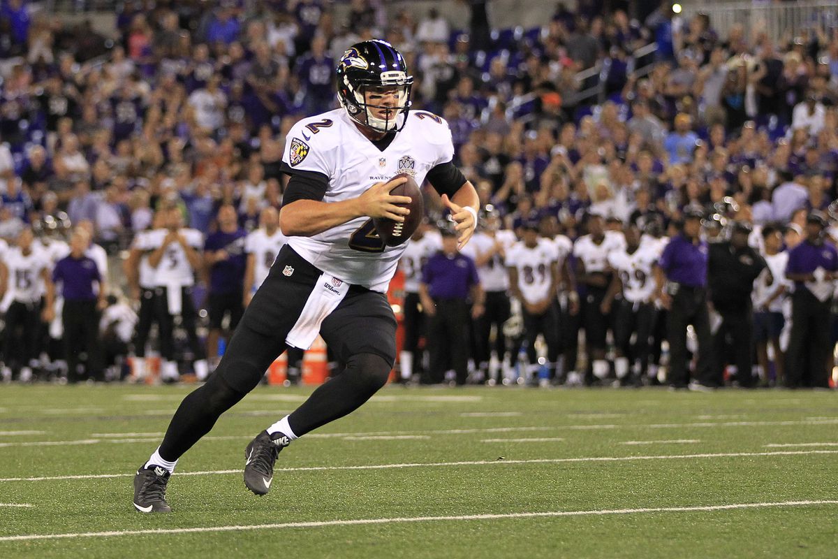 Bryn Renner scoring the game winning touchdown in a preseason game for Baltimore. 