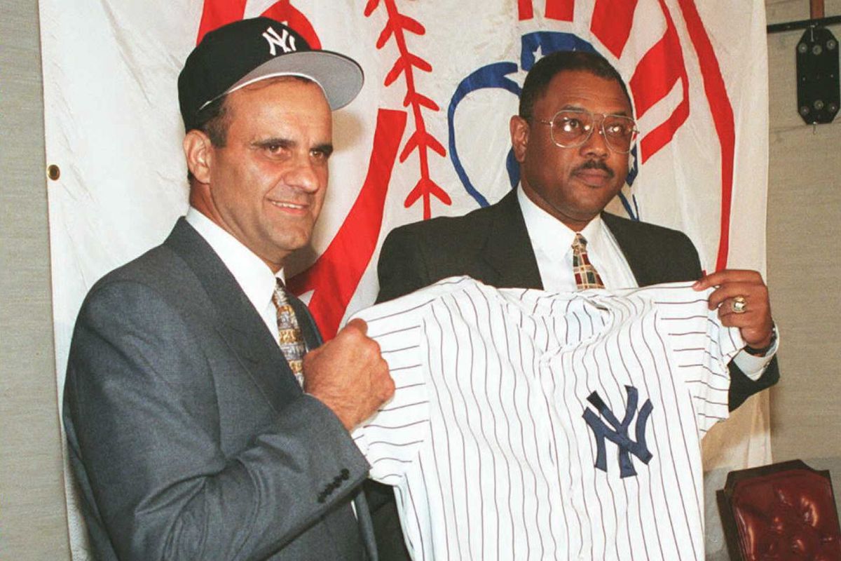 Joe Torre (L) was introduced as the newest New Yor