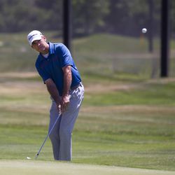 Chris Moody chips onto the green on the third day of the 78th Provo Open at East Bay Golf Course in Provo, Saturday, June 10, 2017. Moody is one of 20 club pros who qualified to play in this year's PGA Championship, which begins Thursday at Quail Hollow in Charlotte, North Carolina.