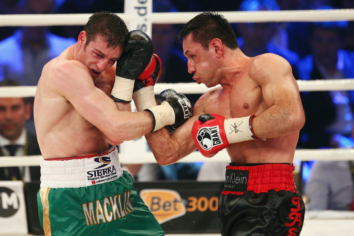 A rematch between Felix Sturm and Matthew Macklin isn't going ahead just yet. (Photo by Alex Grimm/Bongarts/Getty Images)