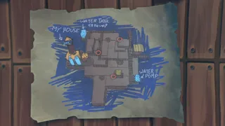 A map marking where to find several electrical cables in Raft