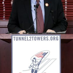 Frank Siller, chairman and CEO of Stephen Siller Tunnel to Towers Foundation, speaks during a press conference at the North Ogden Municipal Building on Thursday, Jan. 3, 2019.