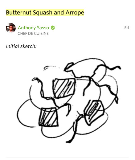 La Sirena butternut squash and arrope sketch