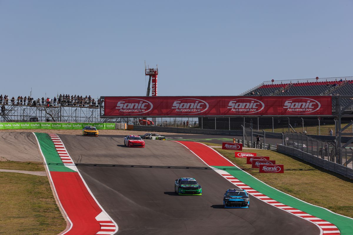 A general view of practice for the NASCAR Xfinity Series Pit Boss 250 at Circuit of The Americas on March 25, 2022 in Austin, Texas.