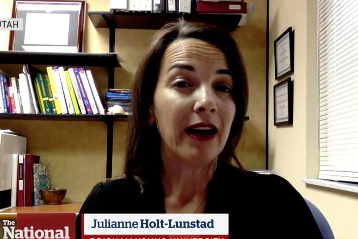 Julianne Holt-Lunstad, a professor of psychology at BYU, spoke about how loneliness is a major health crisis affecting the United States today.