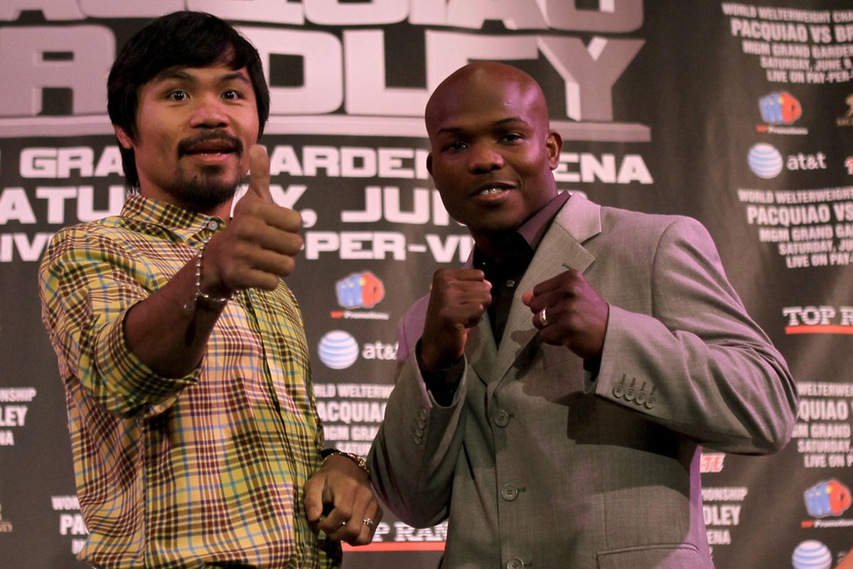 Manny Pacquiao says he does have concerns with headbutts in his upcoming fight with Tim Bradley. (Photo by Stephen Dunn/Getty Images)