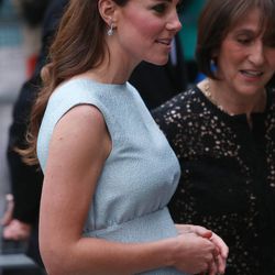 The Duchess of Cambridge arrives for an evening reception at the National Portrait Gallery in central London, Wednesday, April 24, 2013.