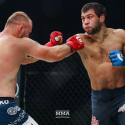 Anatoly Tokov trades punches with Alexander Shlemenko at Bellator 208 at the Nassau Coliseum in Uniondale, N.Y.