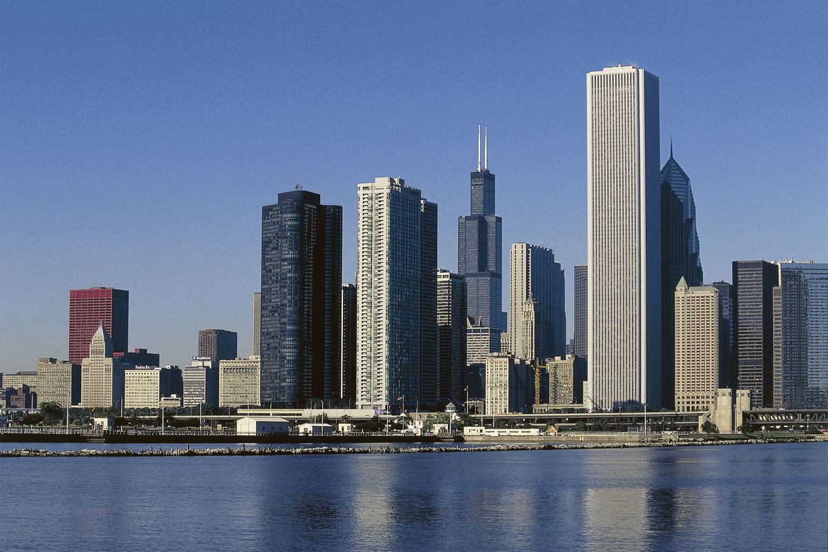 View of the skyline from the North Pier, Chicago