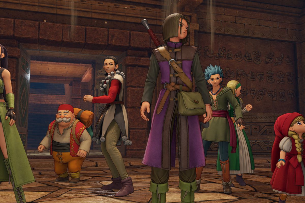 Dragon Quest 11 - the cast looking around