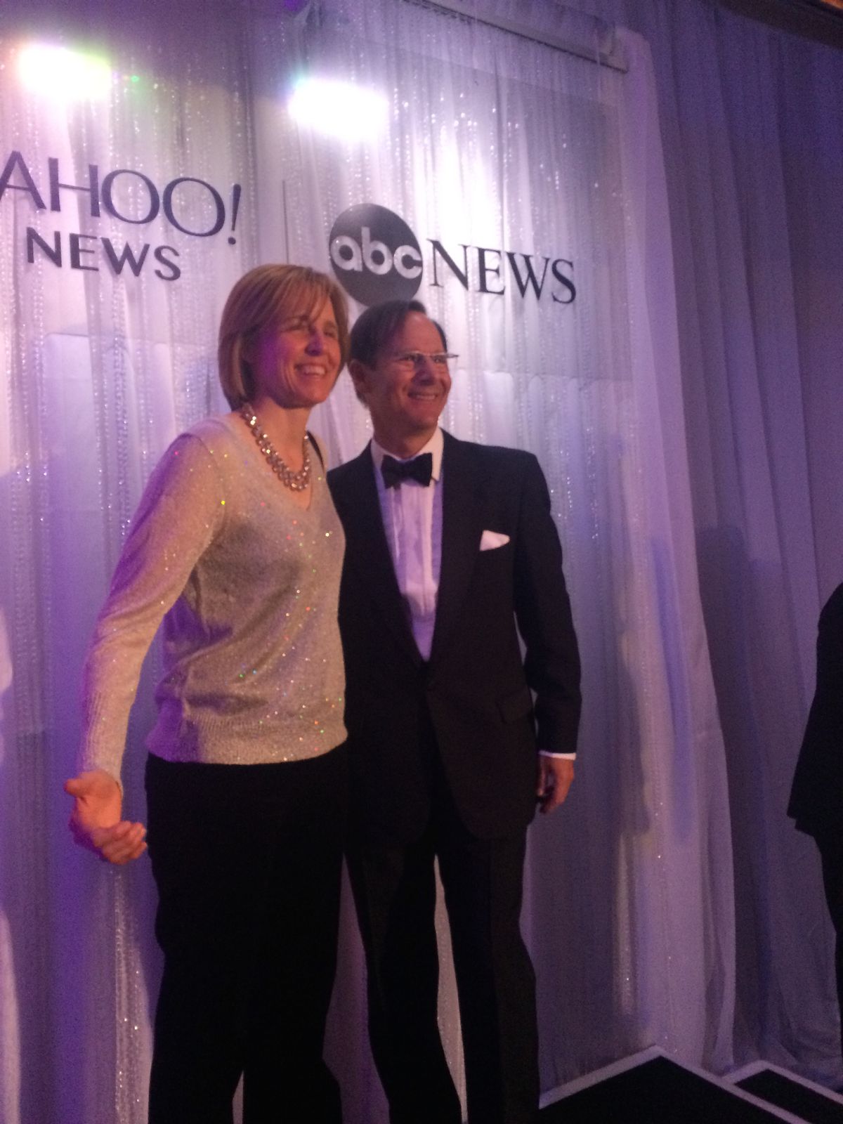 U.S. CTO Megan Smith posing for a photo with entrepreneur Craig Forman at the Yahoo/ABC News WHCD pre-party