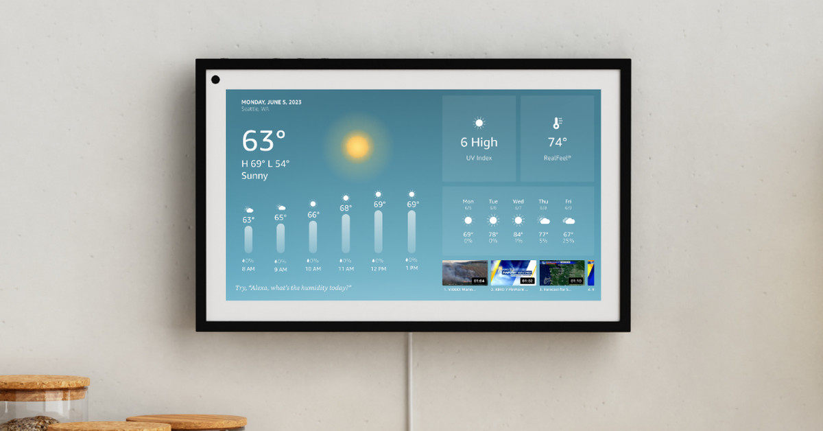Amazon’s Echo Show smart displays can now play weather forecasts from local news stations