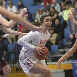 The East Leopards defeated the Viewmont Vikings 66-56 in the Class 5A state quarterfinals at Salt Lake Community College in Salt Lake City on Wednesday, Feb. 21, 2018.