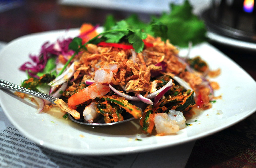 Crispy morning glory salad from Jitlada in Thai Town.