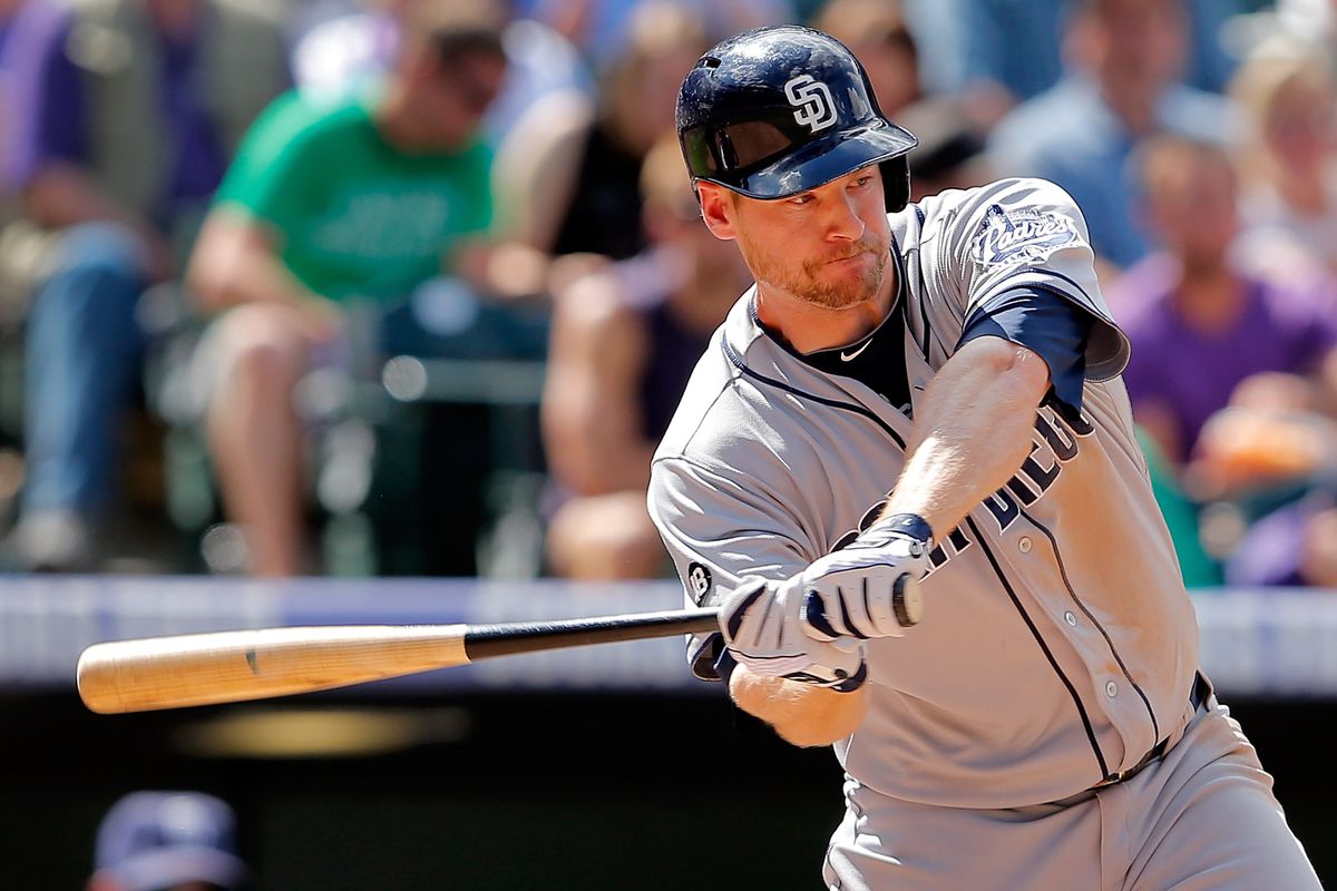Here's hoping Chase Headley keeps mashing the ball like he has been.    (Photo by Doug Pensinger/Getty Images)