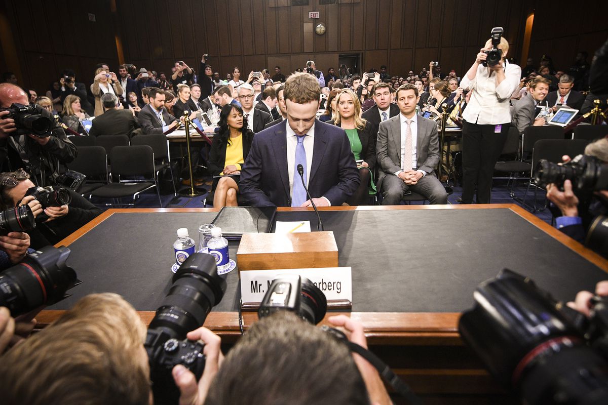 Facebook CEO Mark Zuckerberg arrives to testify before the US Senate on April 10, 2018. 