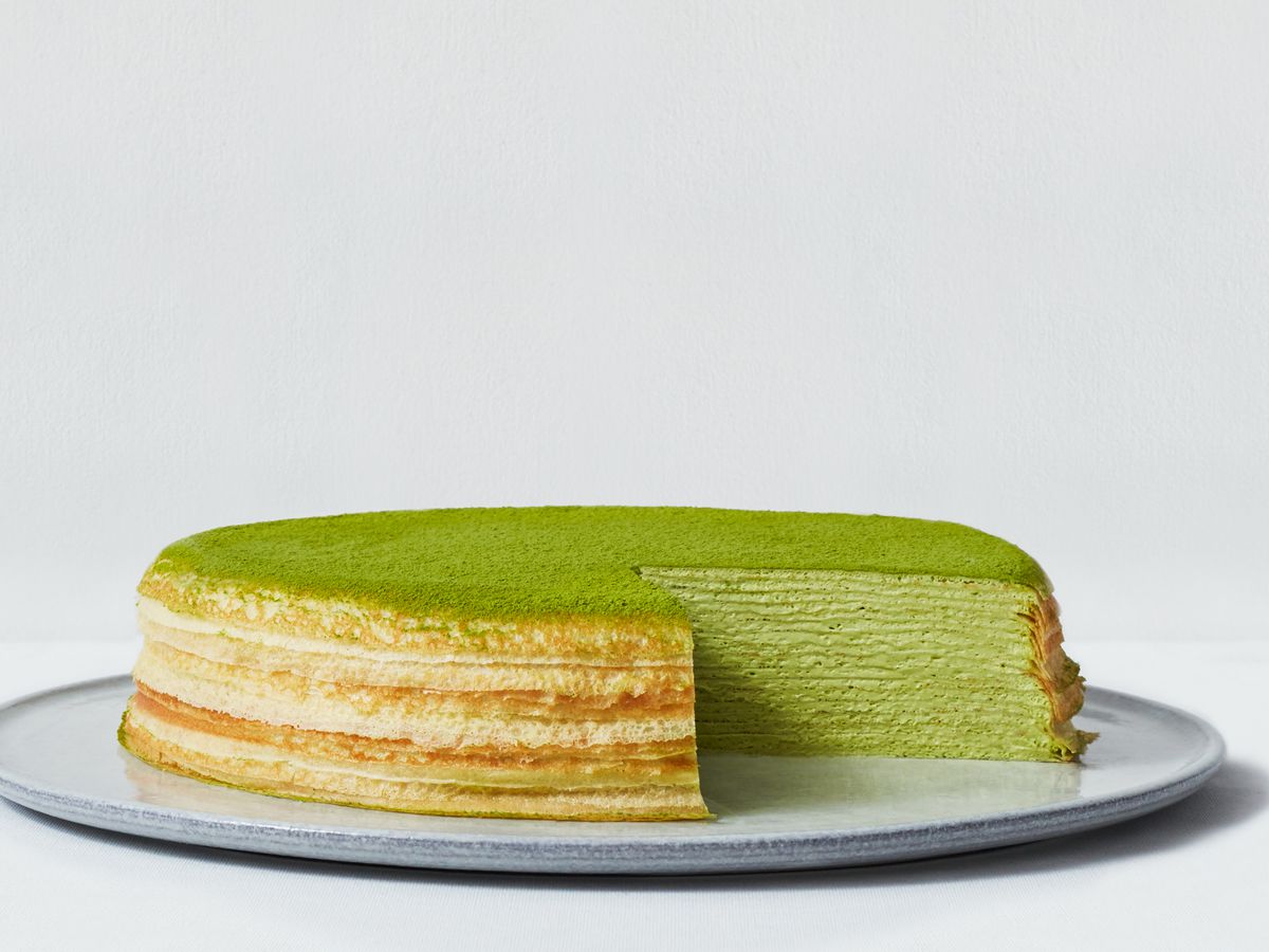 The green tea mille crepe cake at Lady M.