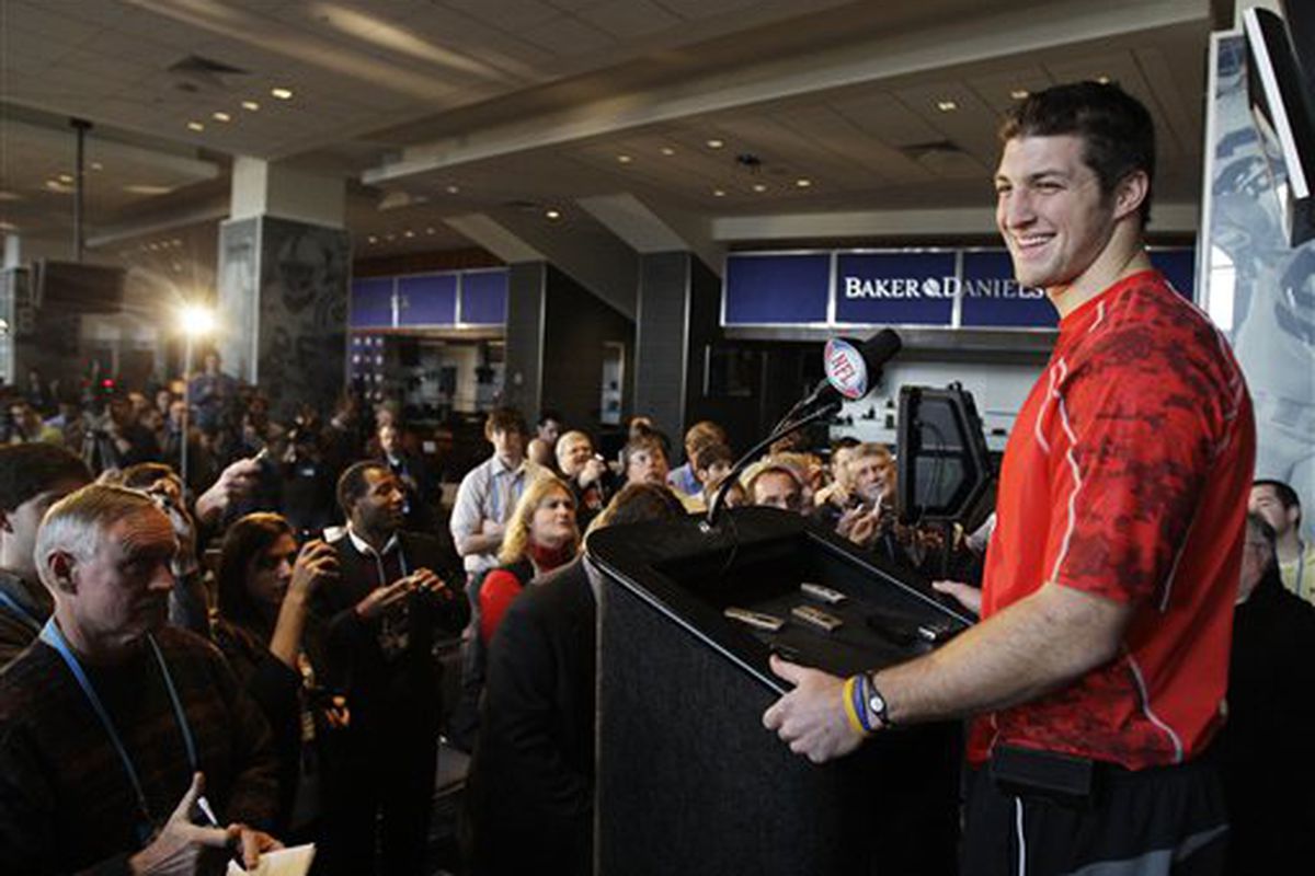 Tim Tebow Takes Questions at the 2010 NFL Scouting Combine