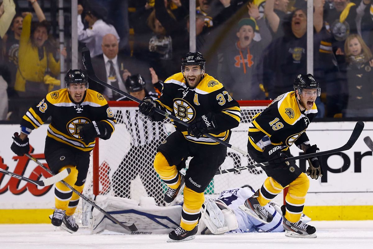 Patrice Bergeron provided one of the moments and photos of the year.