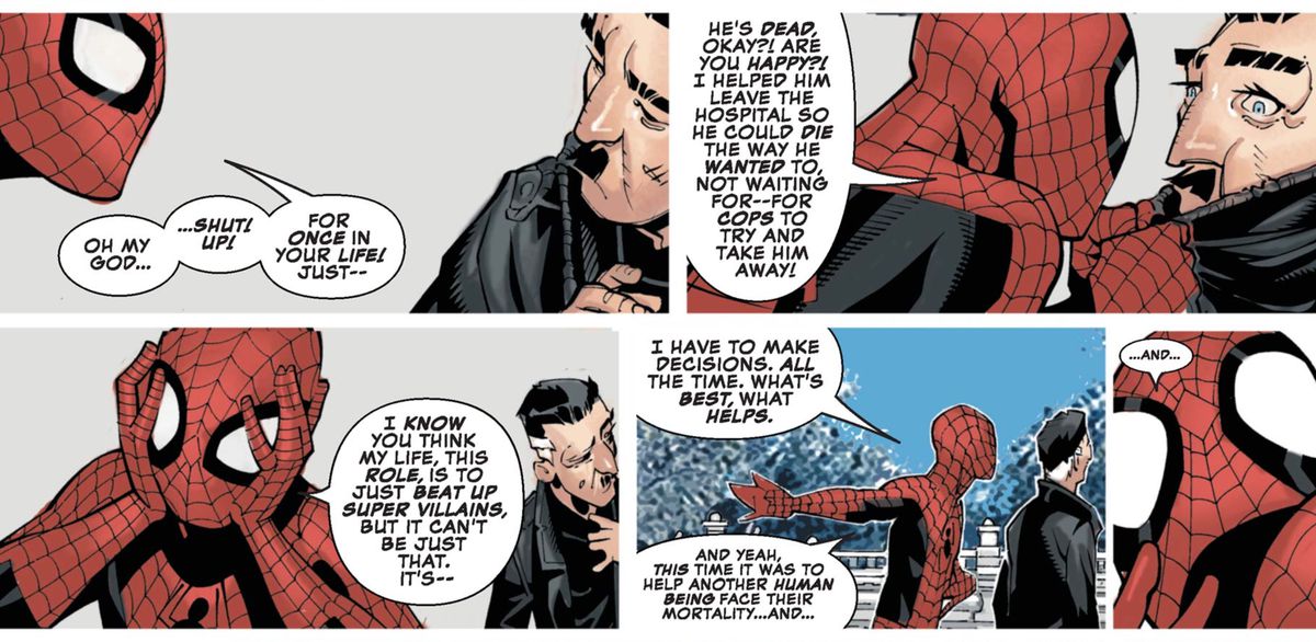 Spider-Man and J. Jonah Jameson in Peter Parker: The Spectacular Spider-Man #309, Marvel Comics (2018). 