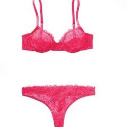 Unlined bra in lipstick $19.99; Thong $9.99