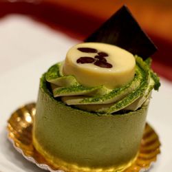 [Kyoto matcha mousse from Takahachi Bakery. By <a href="http://www.flickr.com/photos/jemappellemichelle/11092438245/in/pool-eater/">jemappellemichelle</a>.]