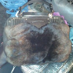 $499 Rebecca minkoff faux mink bag