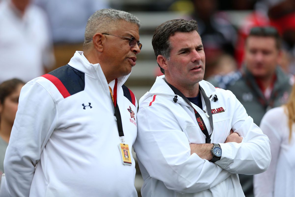 Maryland athletic director Kevin Anderson and Under Armour founder Kevin Plank.