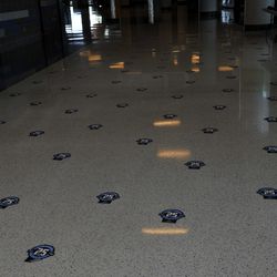 Decals commemorating more than 400 Magic season ticket-holders