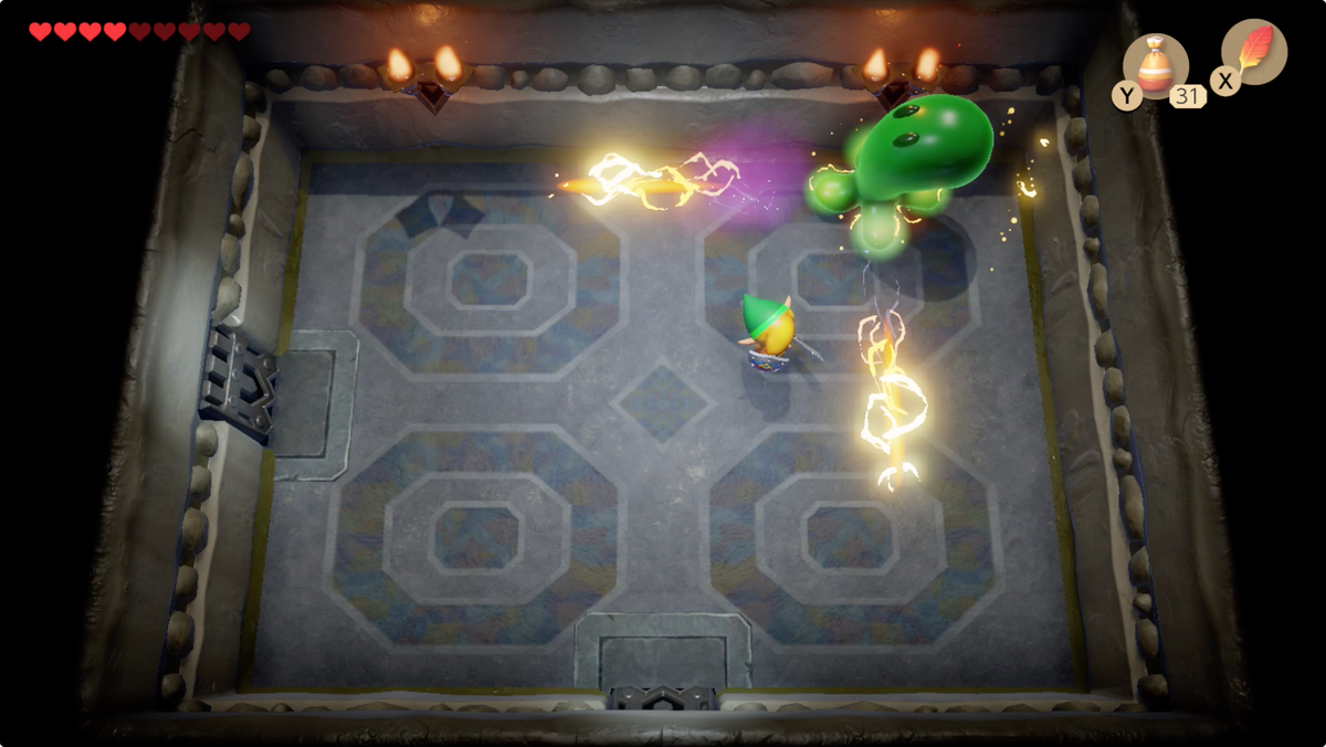 Link’s Awakening Color Dungeon Giant Buzz Blob mini-boss fight