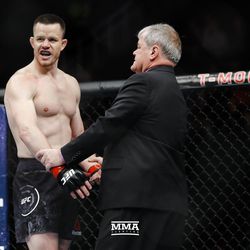 CB Dollaway gets checked out at UFC 222.