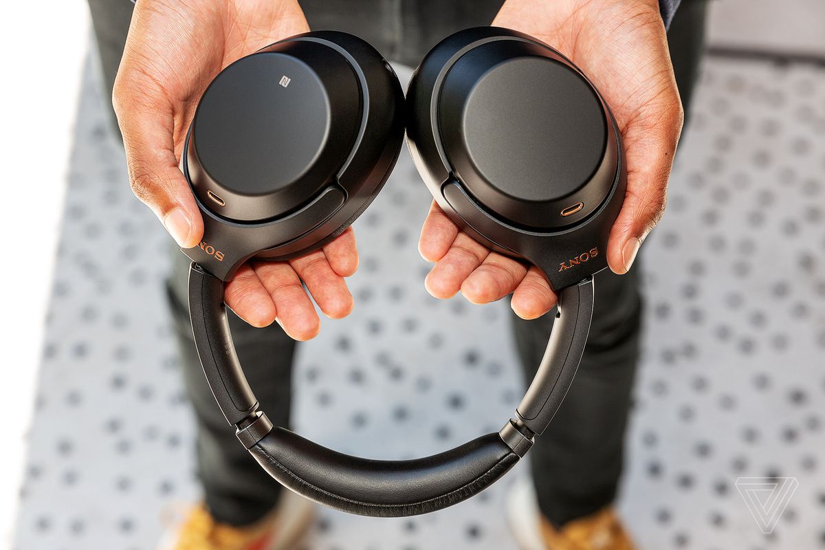 A photo of the Sony WH-1000XM3 headphones, the best noise-canceling headphones for most people.