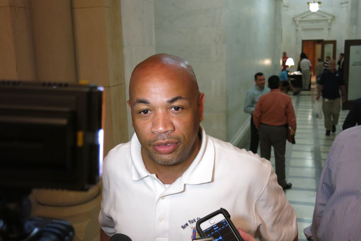 Speaker Carl Heastie, after meeting with Assembly Democrats in 2015.