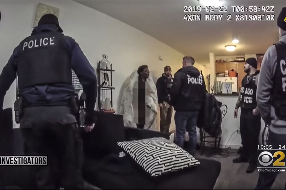Police body camera video shows the raid on the home of Anjanette Young.