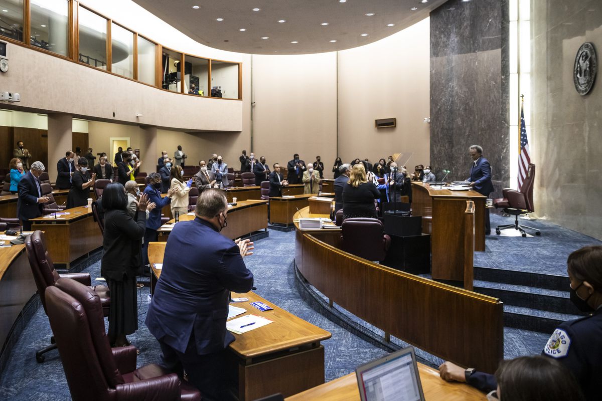 Mayor Lori Lightfoot received a standing ovation on September 20, 2022, during a Chicago City Council meeting after presenting the city's budget proposal.