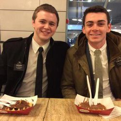 Elder Mason Wells, left, and Elder Joseph Dresden Empey, had been serving together as companions for five weeks in Brussels, a part of the LDS Church's France Paris Mission, before they were injured in a terrorist attack at the Brussels airport on Tuesday, March 22, 2016.